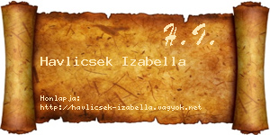 Havlicsek Izabella névjegykártya